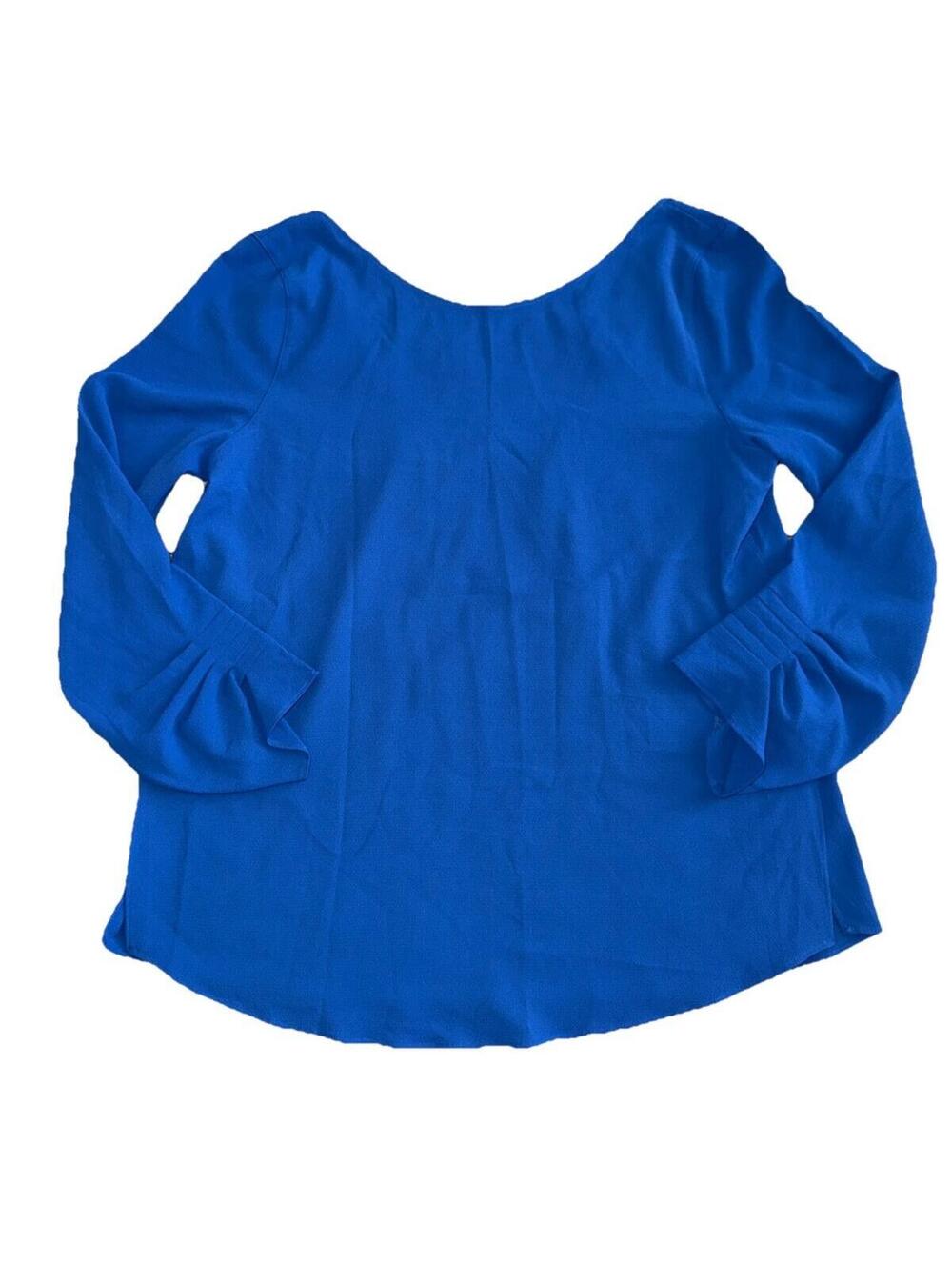 Massimo Dutti Blouse Women's Size 6 Blue Office Minimalist Monochrome NWOT